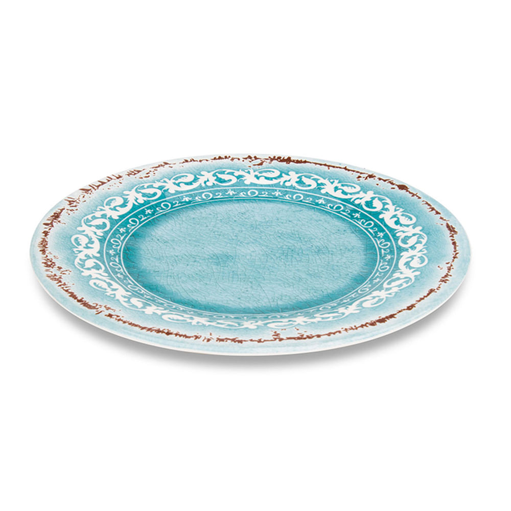 Jogo de pratos raso Cerâmica Cronus Rosa 4 peças - Rede Quero Tudo