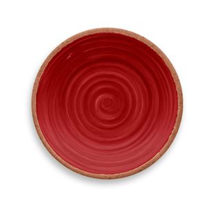 Prato-de-Sobremesa-Rustico-Redondo-em-Melamina-22-cm-Vermelho-
