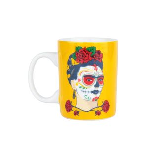Mini-Caneca-Ceramica-Frida-Kahlo-Face-Fendo-Amarelo-140-Ml_A