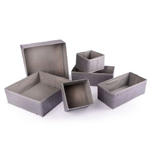 Kit-Organizador-6-Caixas-Tecido-Cinza-Escuro-D0575